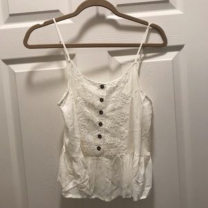 White peplum tank